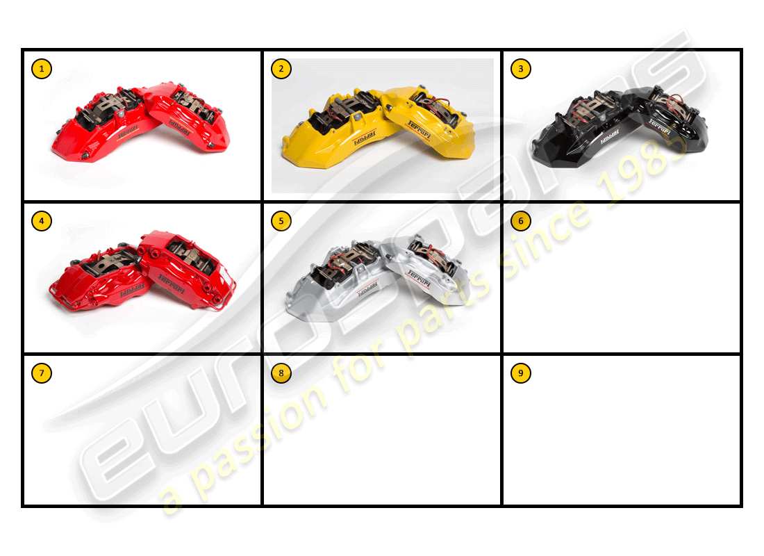 ferrari f430 spider (accessories) extérieur - schéma des pièces des étriers