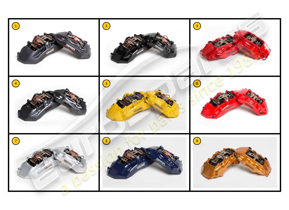 ferrari ff (accessories) extérieur - étriers schéma des pièces
