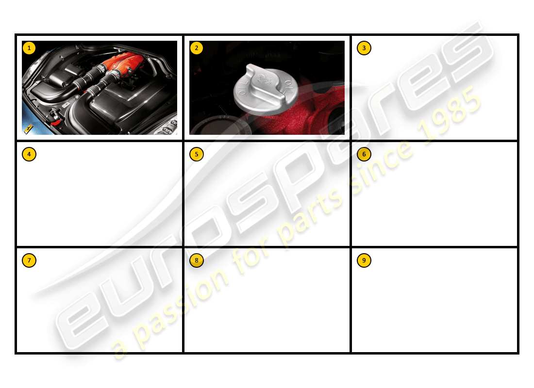 ferrari california (accessories) racing - sac moteur schéma des pièces