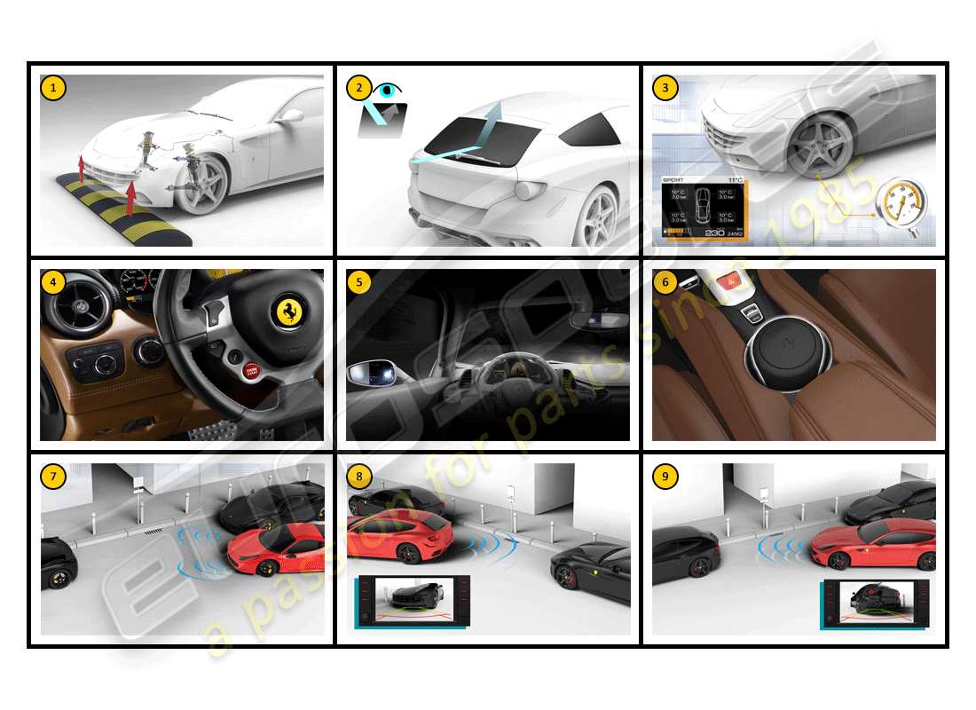 ferrari ff (accessories) équipement - schéma des pièces de commodité