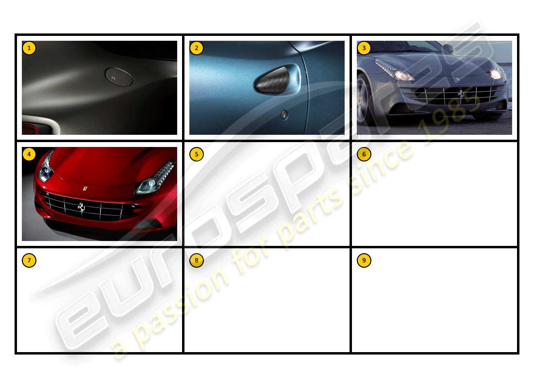 ferrari ff (accessories) extérieur - carrosserie schéma des pièces