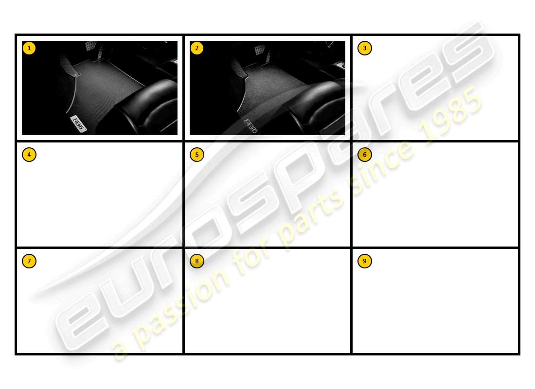 ferrari f430 coupe (accessories) intérieur - surmatelas schéma des pièces