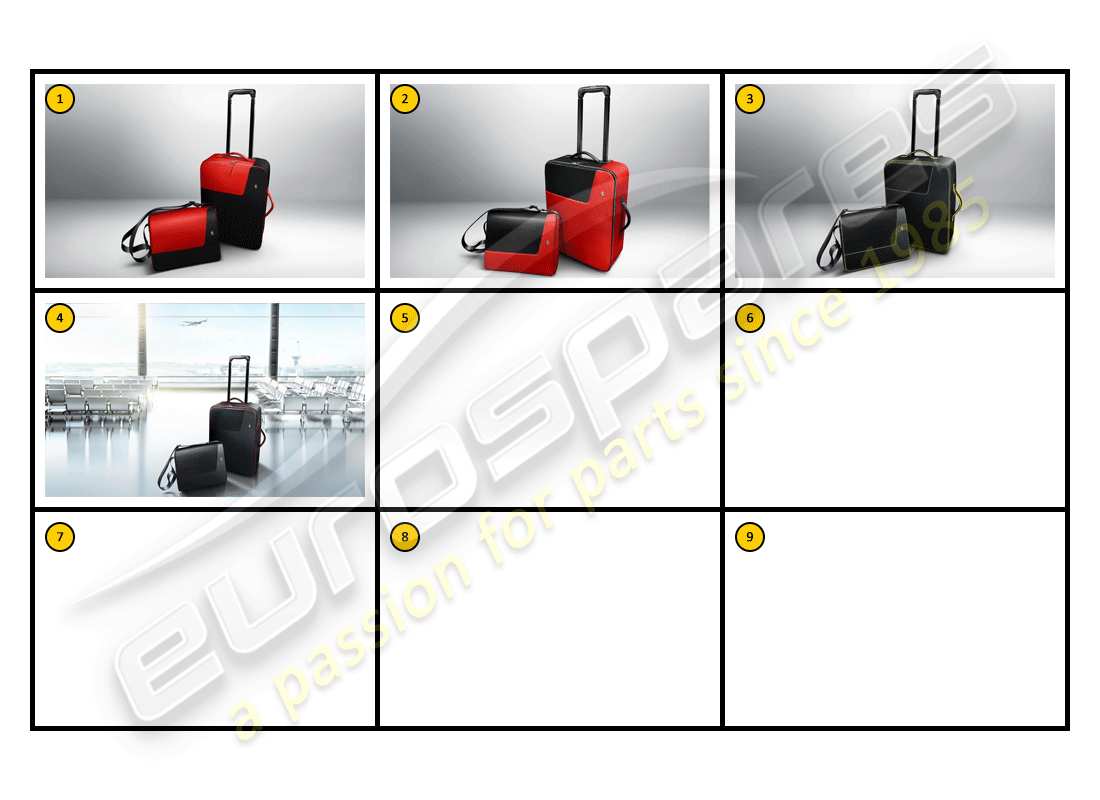 ferrari california (accessories) équipement - schéma général des pièces des bagages
