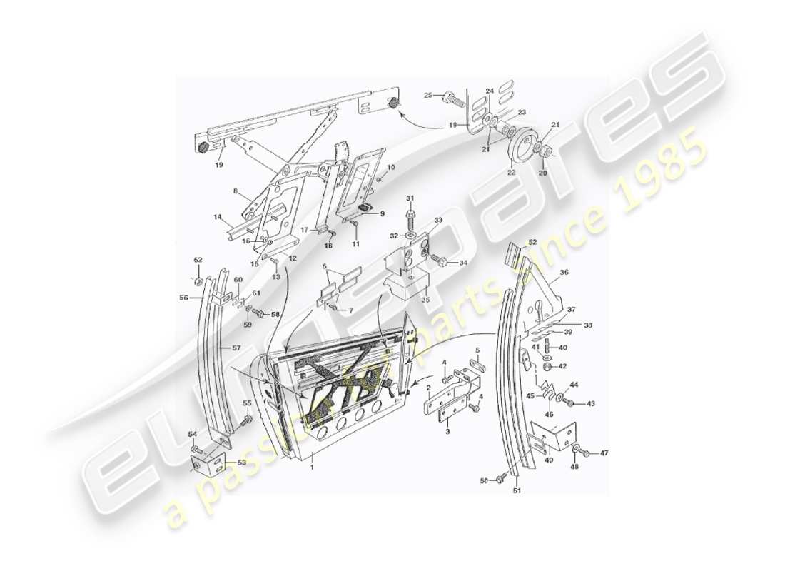 aston martin v8 virage (2000) portes, diagramme de pièce volante
