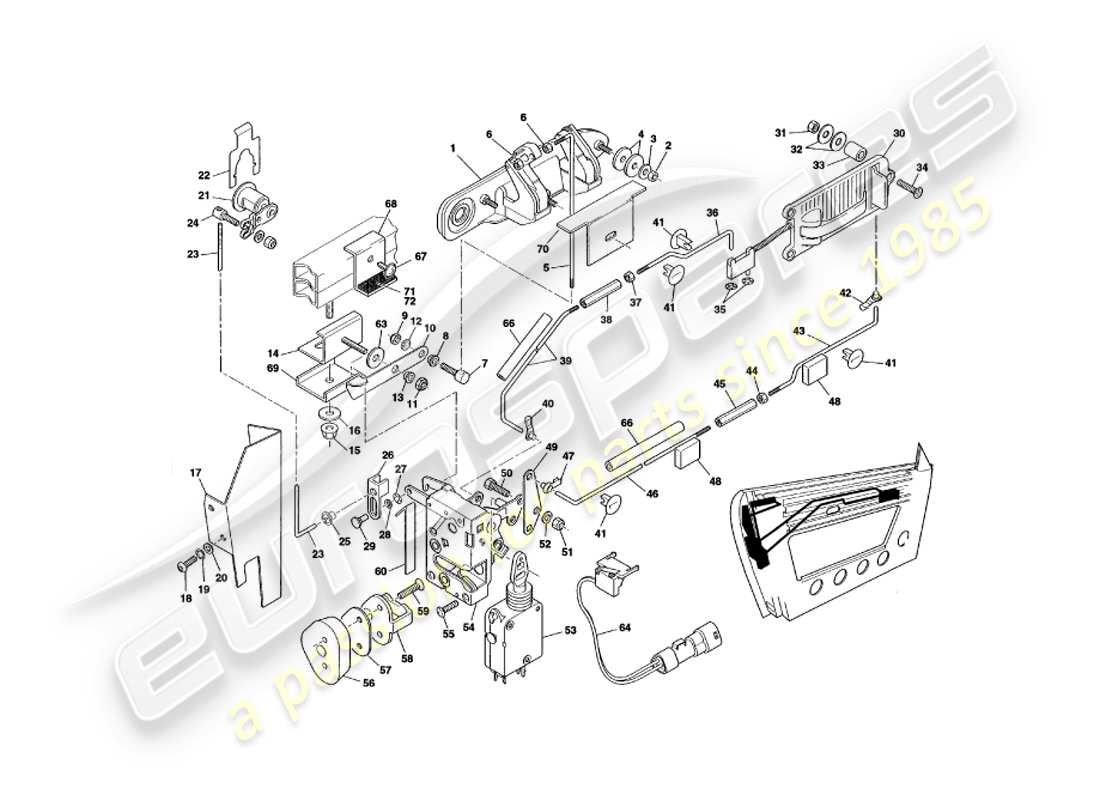un schéma de pièces du catalogue de pièces aston martin v8 volante (1998)