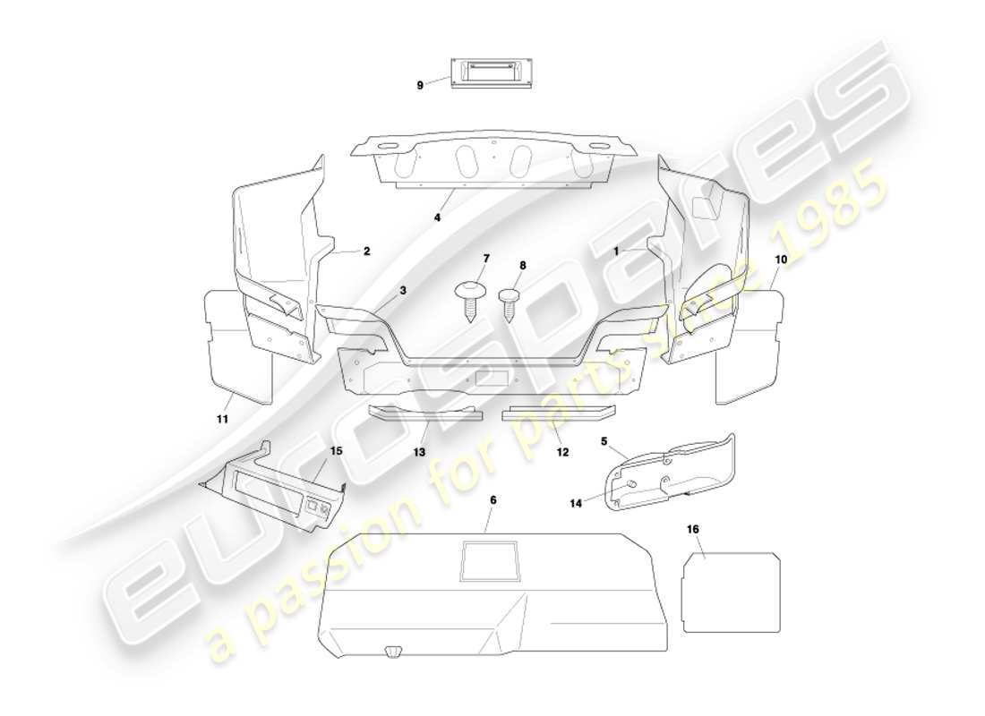 un schéma de pièces du catalogue de pièces aston martin db7