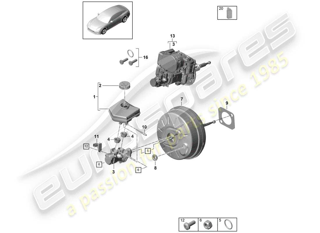 un schéma de pièces du catalogue de pièces porsche 2018 (panamera 971-1)