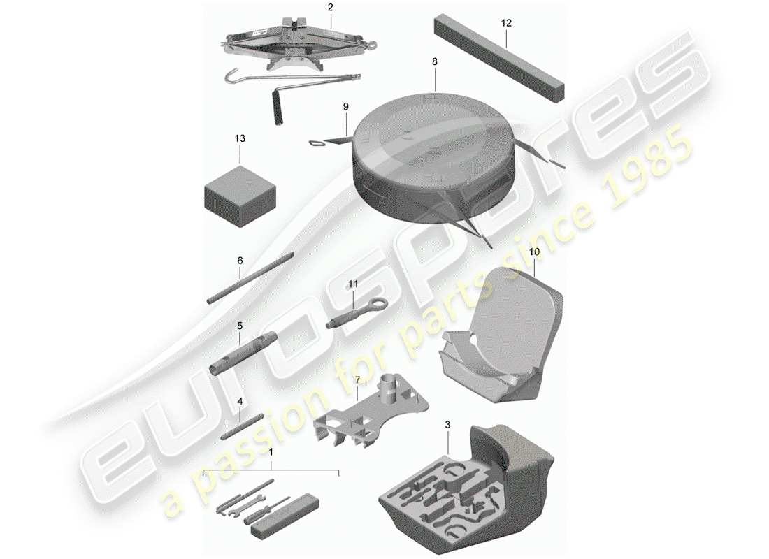 un schéma de pièces du catalogue de pièces porsche 2013 (981 boxster)