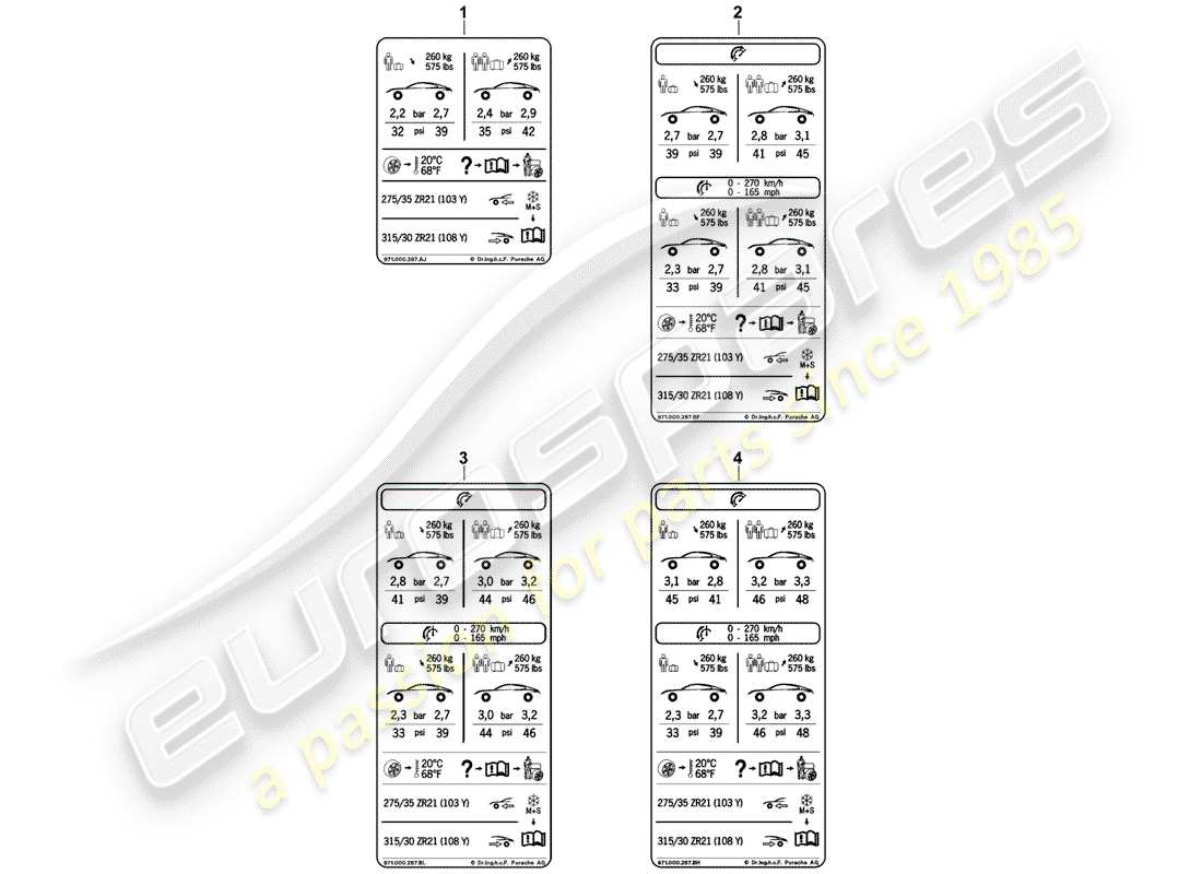 schéma de pièce contenant le numéro de pièce 971000287aj
