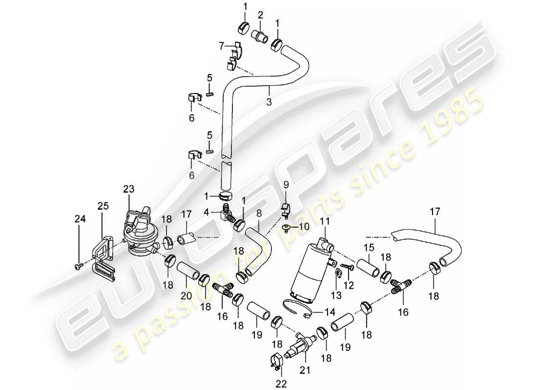 porsche 2006 (carrera gt) cartouche à émission par évaporation - filtre à air schéma des pièces