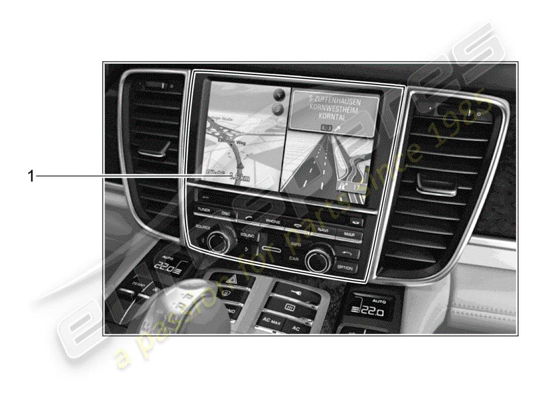 porsche 2020 (tequipment panamera) système de navigation schéma des pièces