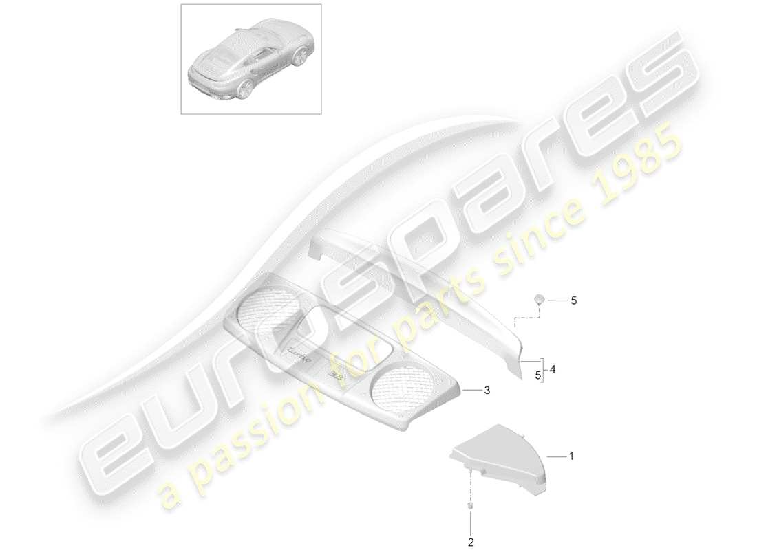 porsche 2016 (991-1 turbo) garniture schéma des pièces