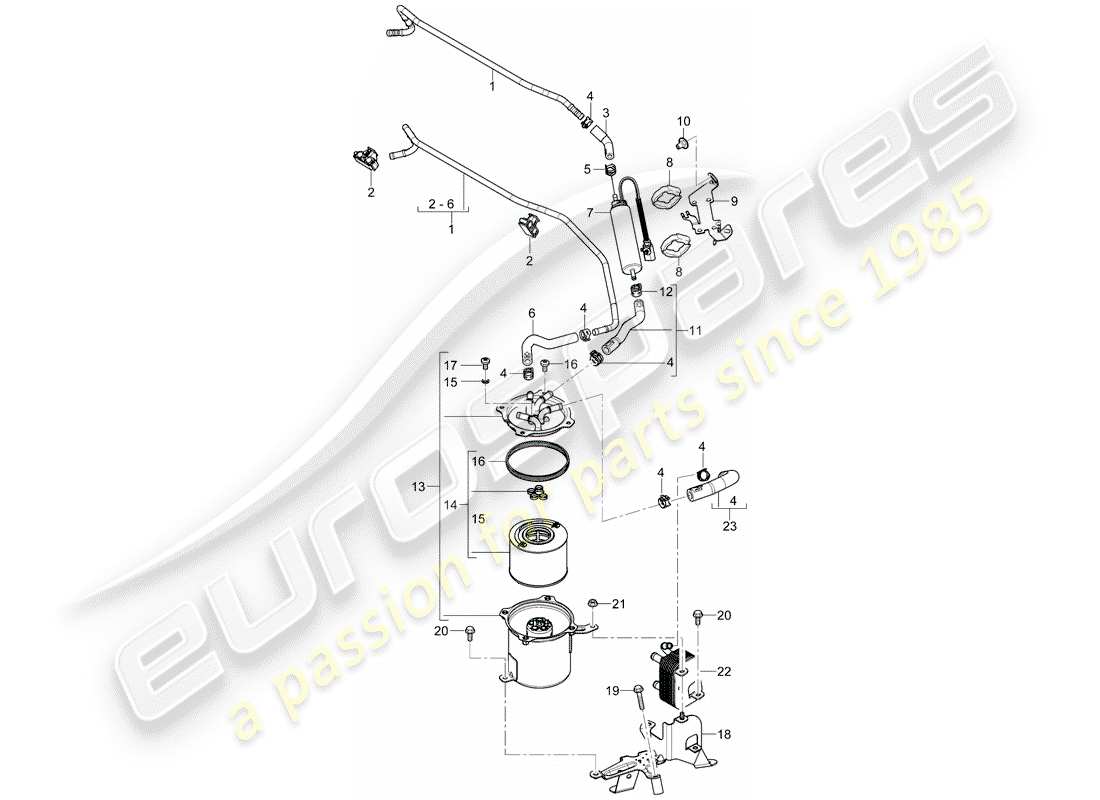 porsche 2008 (cayenne e1 9pa) système de carburant schéma des pièces