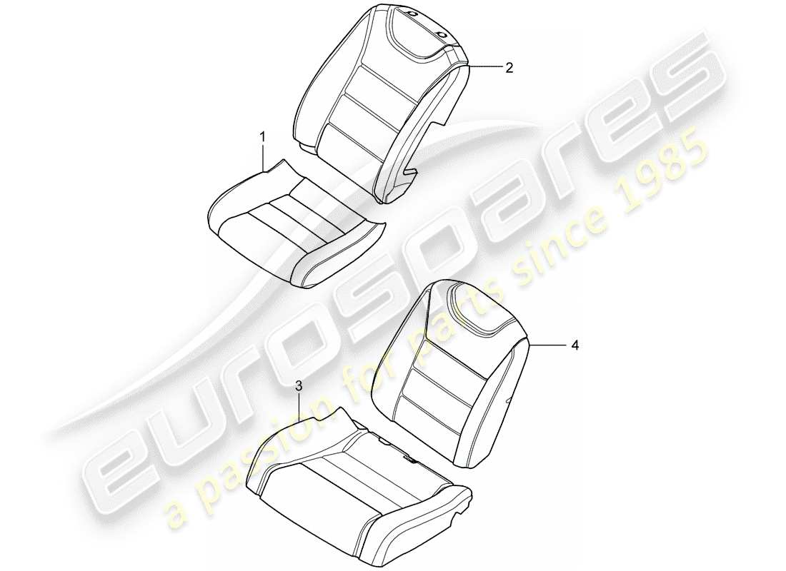 porsche 2003 (cayenne e1 9pa) housses de siège schéma des pièces