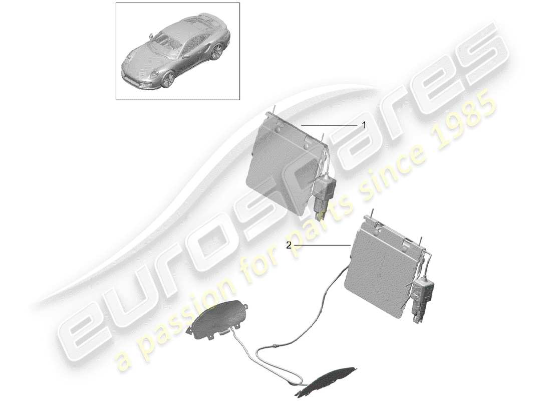 porsche 2020 (991-2 turbo) soutien lombaire schéma des pièces