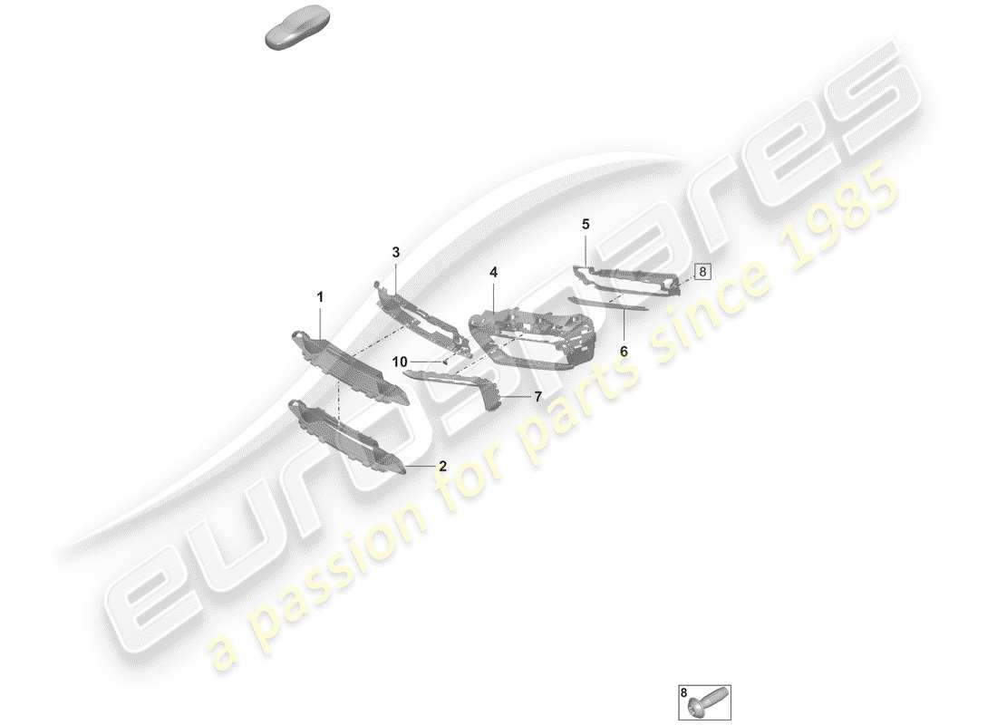 porsche 2019 (992-1) diagramme des pièces du conduit d'air