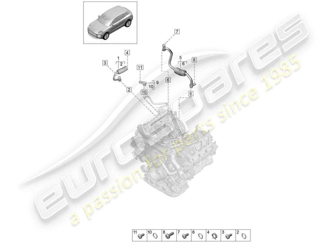 porsche 2020 (macan) refroidissement par eau pour schéma des pièces
