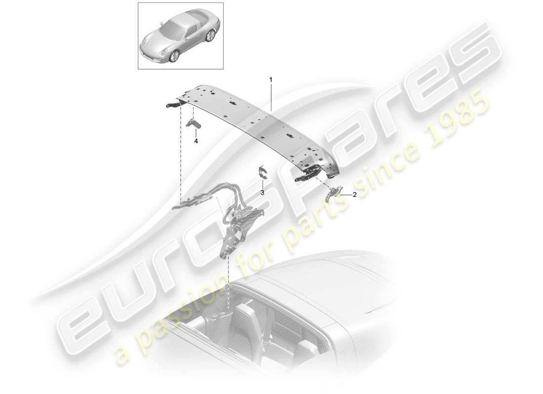 porsche 2013 (991-1) diagramme des pièces du cadre supérieur
