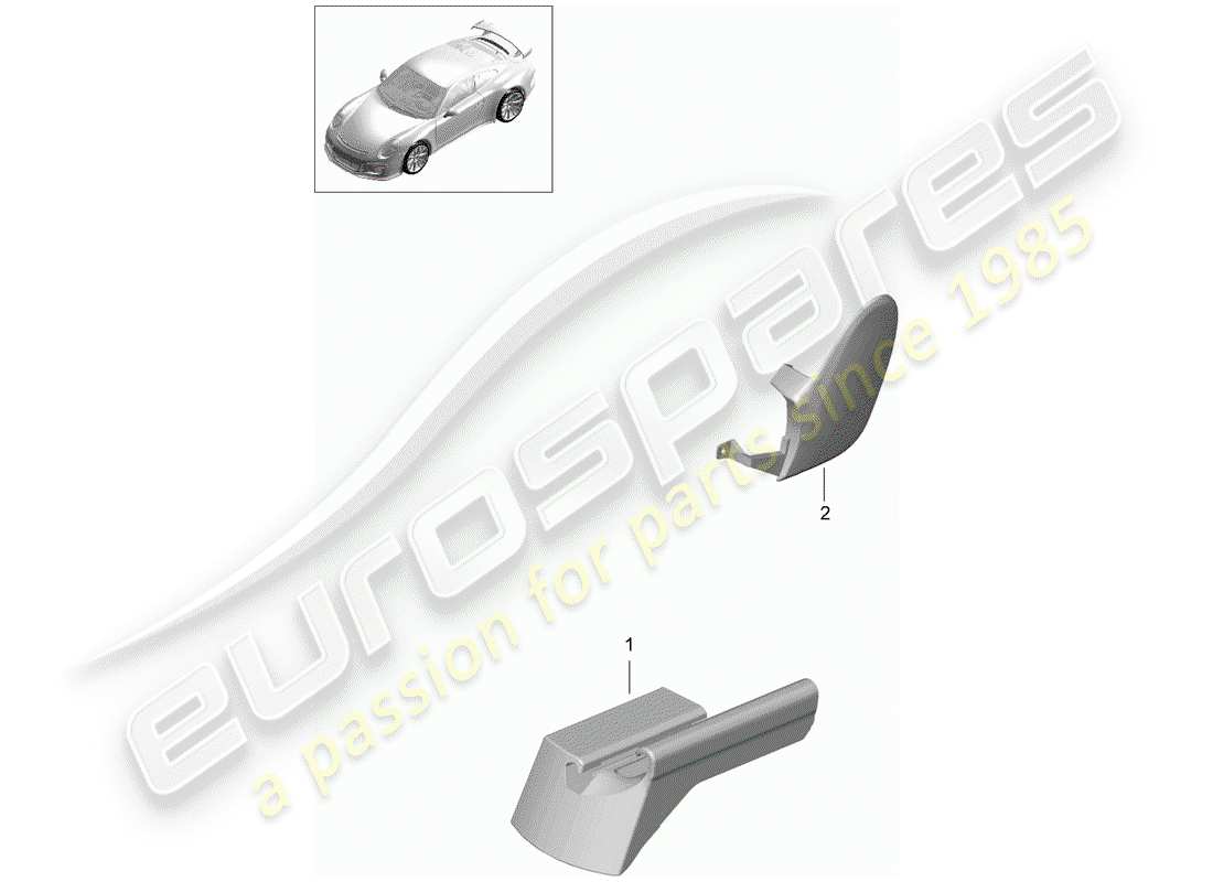 porsche 2014 (991-1 r/gt3/rs) siège sport plus schéma des pièces