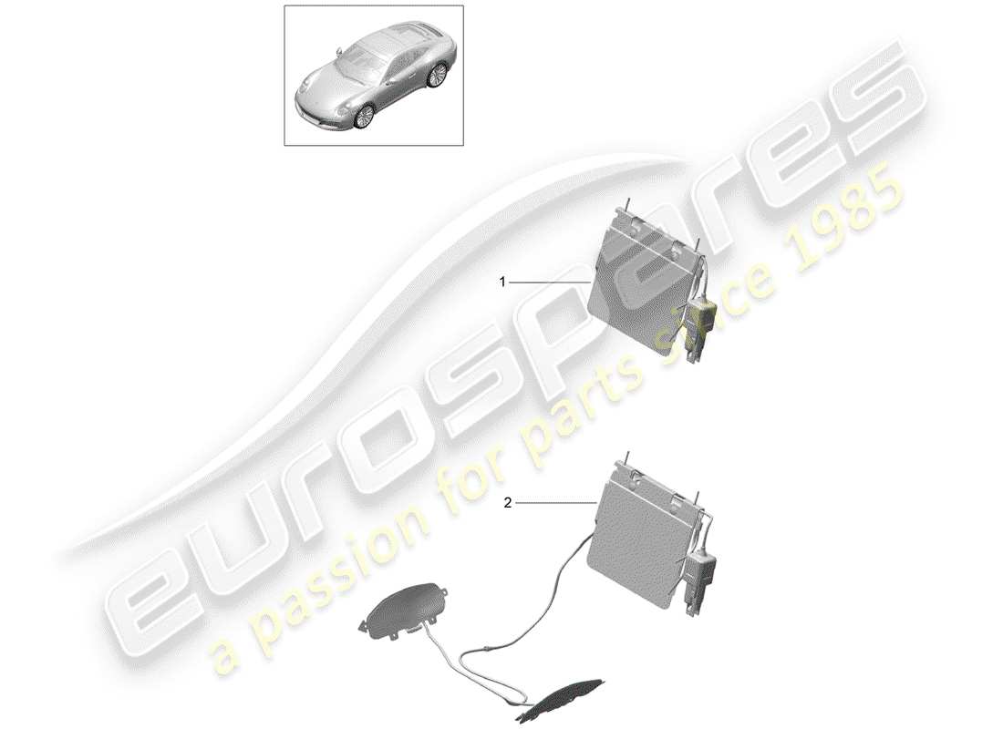 porsche 2017 (991-2) support lombaire schéma des pièces