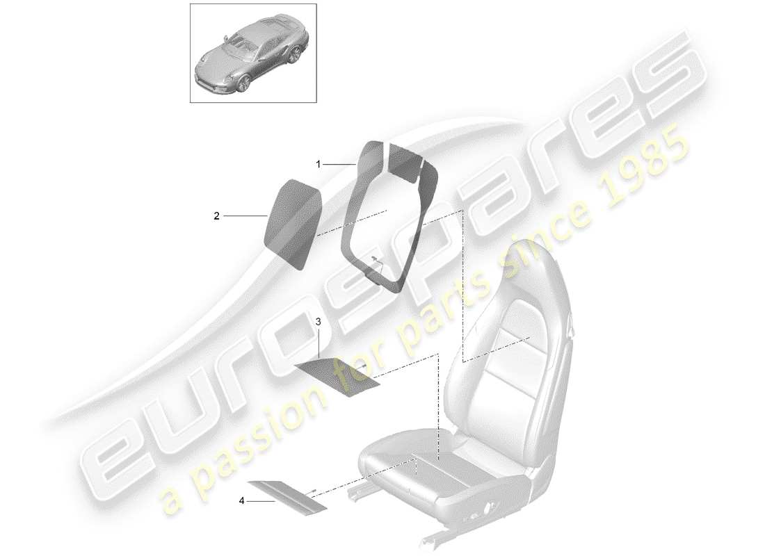porsche 2020 (991-2 turbo) élément chauffant schéma des pièces