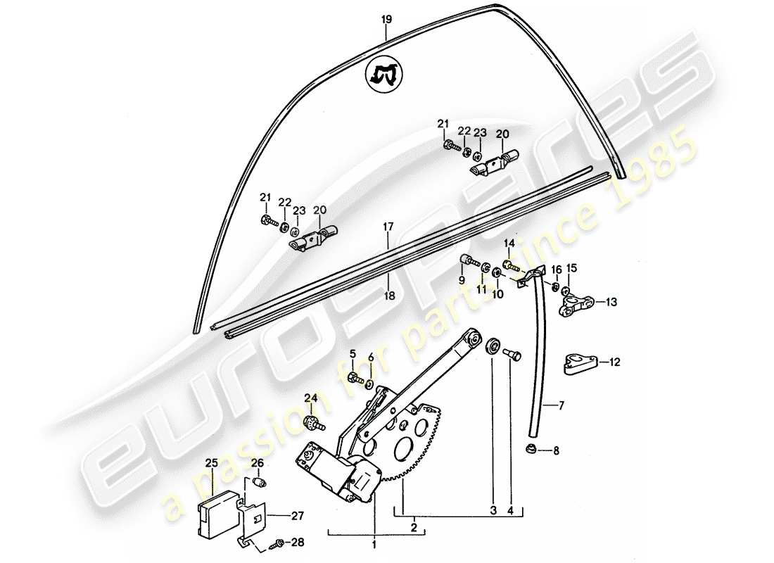 porsche 1994 (928) lève-fenêtre - et - accessoires schéma des pièces
