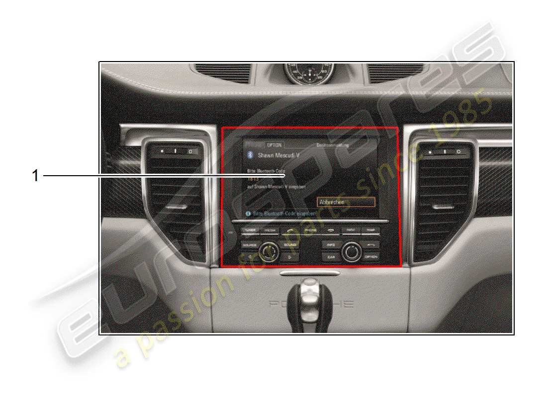 porsche 2016 (tequipment macan) téléphone mobile schéma des pièces