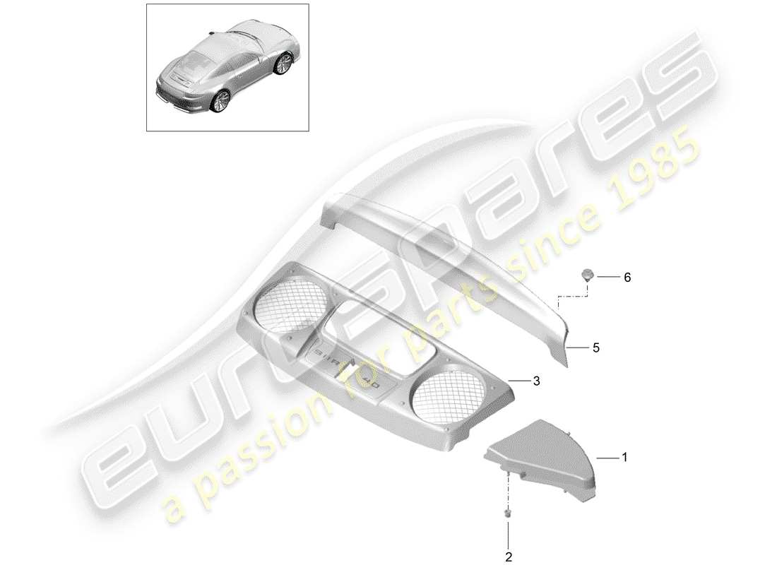 porsche 2019 (991-2 r/gt3/rs) garniture schéma des pièces