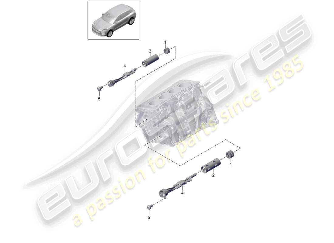 porsche 2014 (macan) roulement à aiguilles de cylindre - schéma des pièces