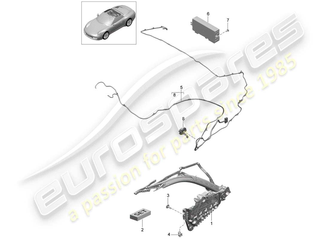 porsche 2013 (991-1) cadre supérieur schéma des pièces