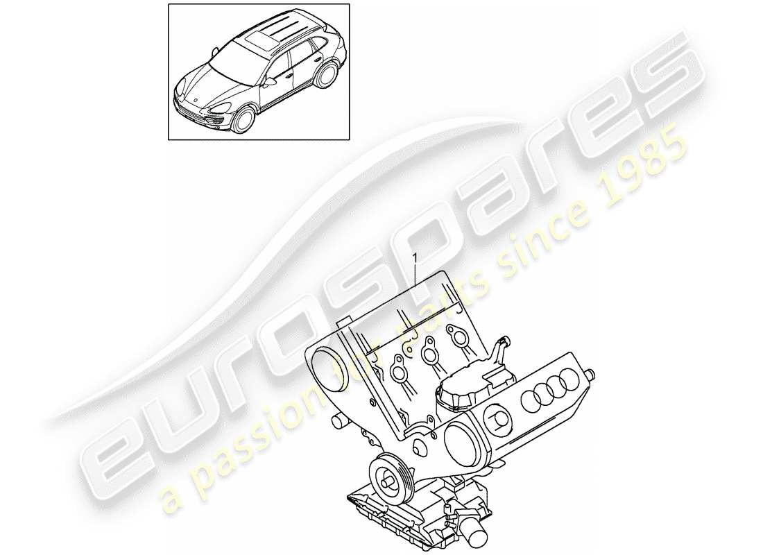 porsche 2008 (cayenne e1 9pa) diagramme des pièces du bloc long