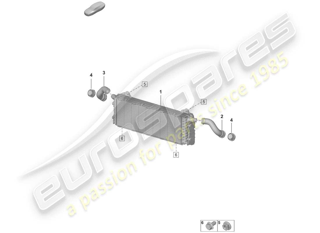 porsche 2019 (992-1) schéma des pièces du radiateur