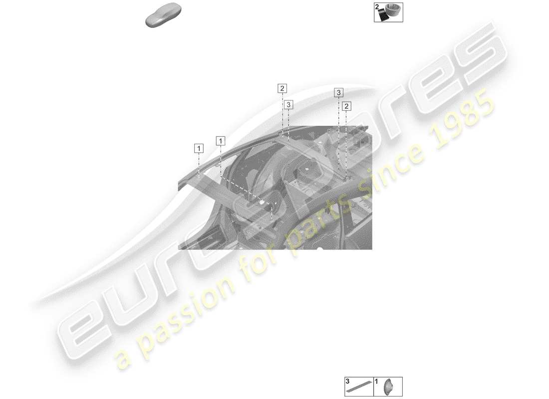 porsche 2019 (992-1) bouchons pour le corps schéma des pièces