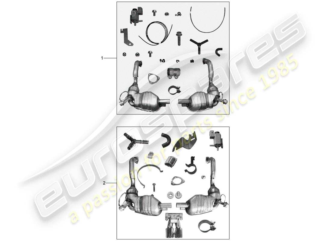 porsche 2004 (tequipment) système d'échappement schéma des pièces