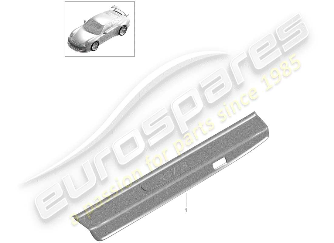 porsche 2015 (991-1 r/gt3/rs) plaque de seuil - panneau de seuil schéma des pièces