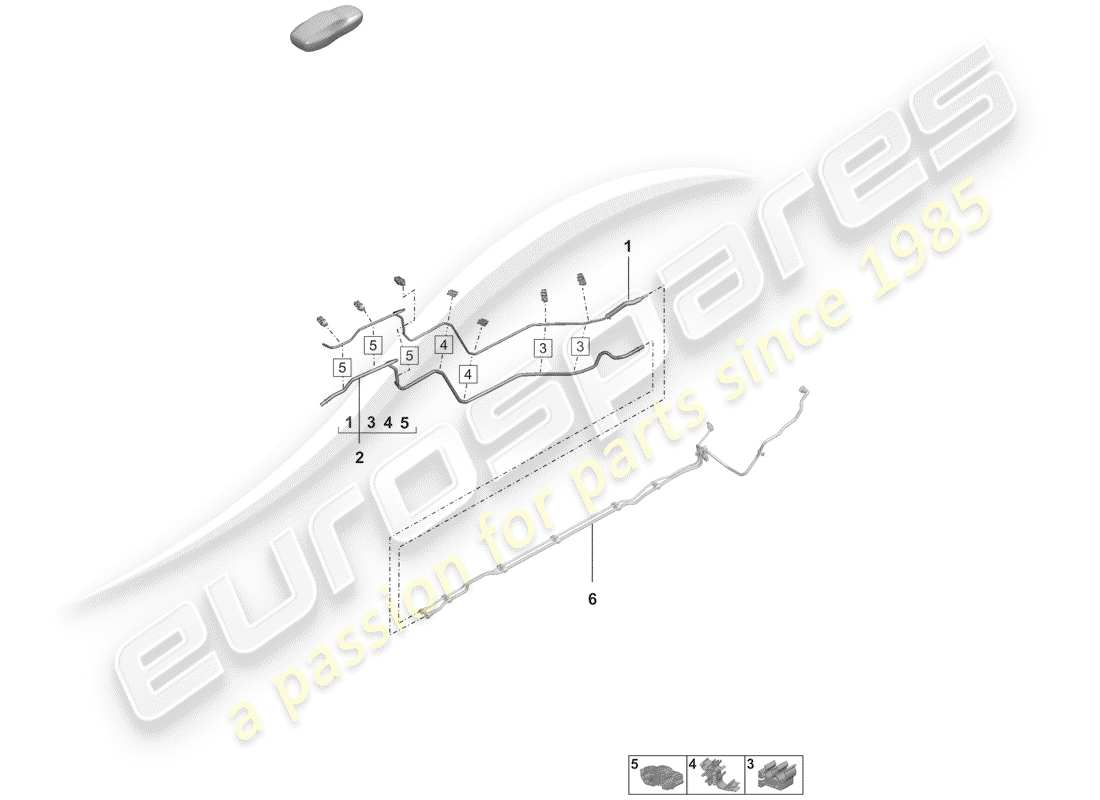 porsche 2019 (992-1) conduite de carburant schéma des pièces
