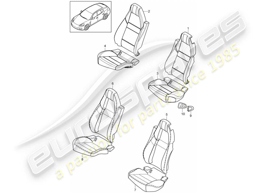 porsche 2016 (panamera 970) couverture diagramme de pièce