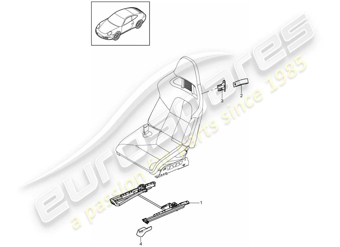 porsche 2012 (997-2) seat schéma des pièces
