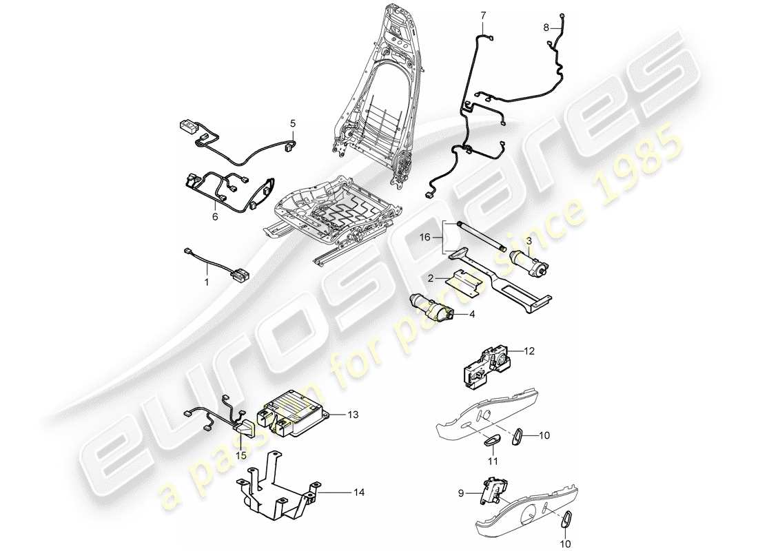 porsche 2007 (997-1 gt3) faisceaux de câbles schéma des pièces