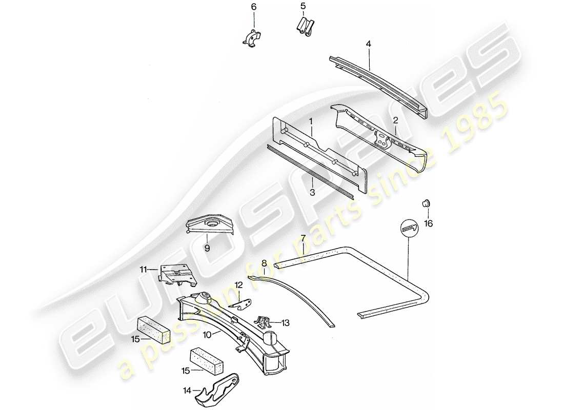 porsche 1976 (911) diagramme des pièces du cadre