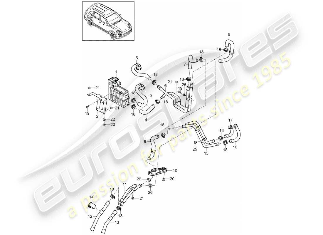 porsche 2011 (cayenne e2 92a) schéma des pièces hybride