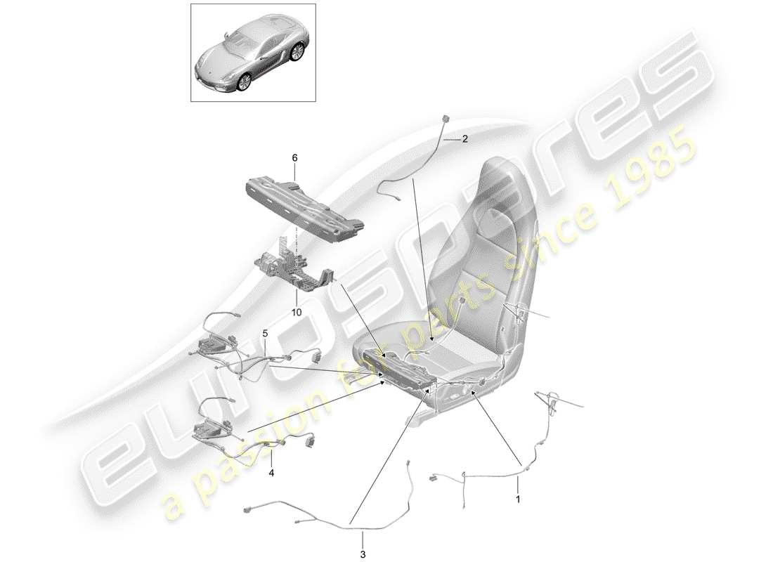 porsche 2016 (981 cayman) faisceau de câblage schéma des pièces
