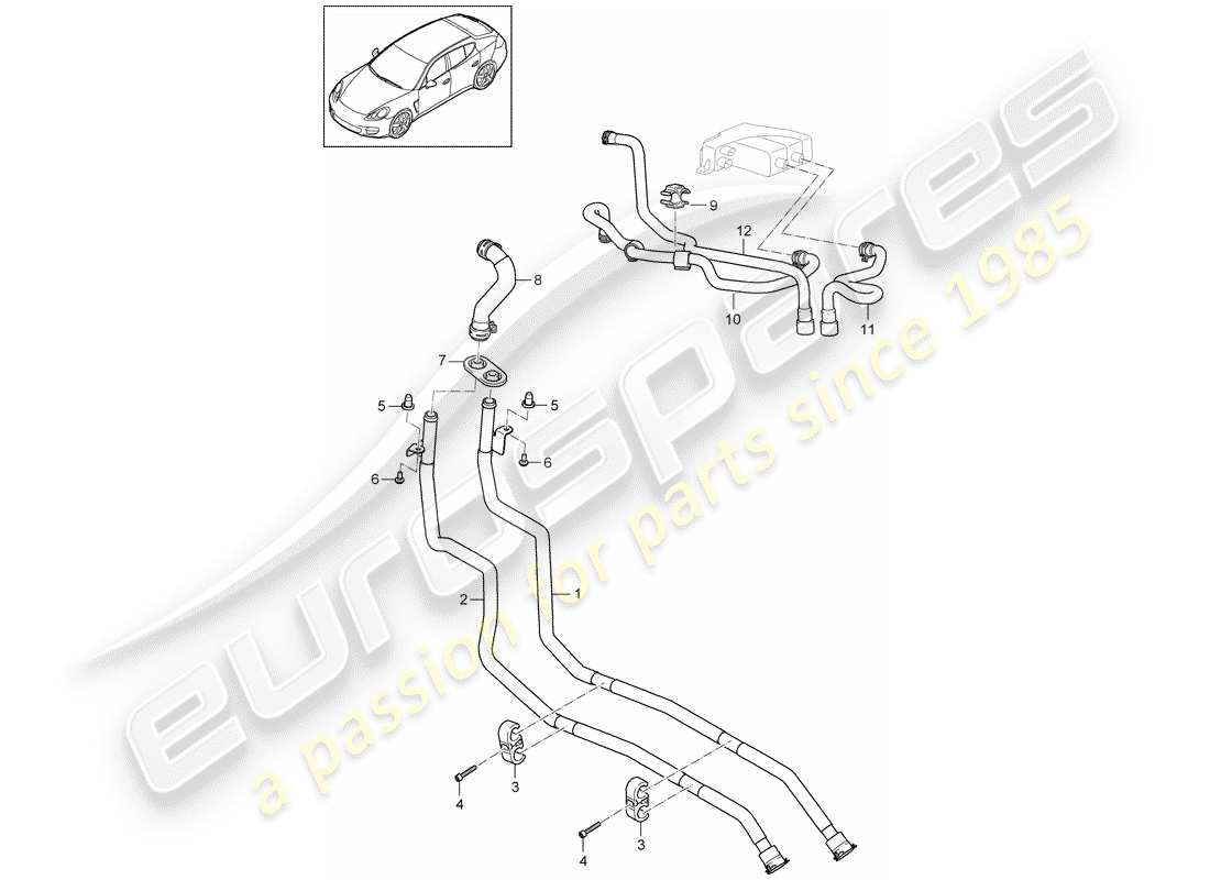 porsche 2012 (panamera 970) hybride schéma des pièces