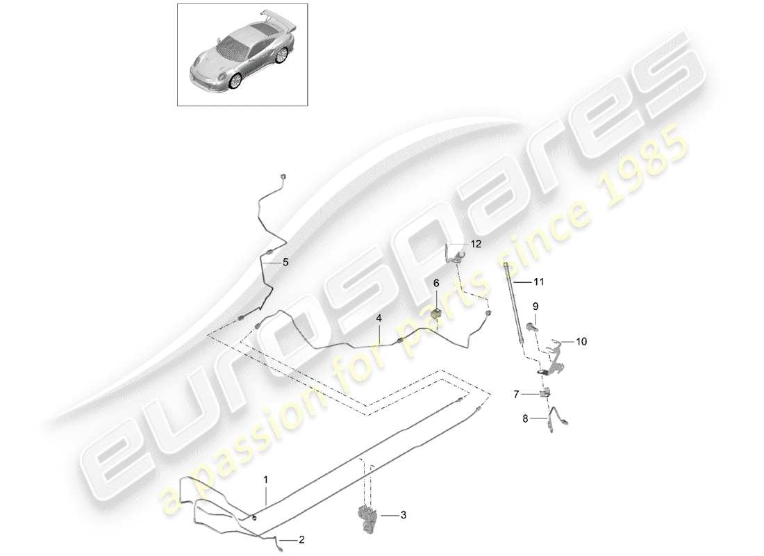porsche 2014 (991-1 turbo) conduite de frein schéma des pièces
