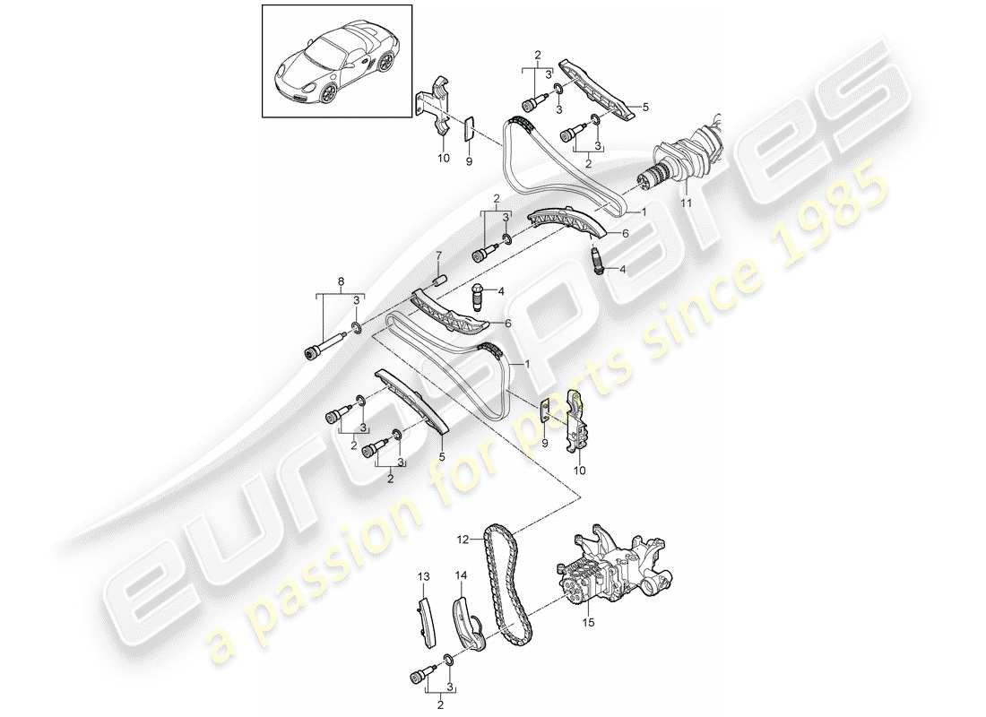 porsche 2010 (987 boxster) commande de valve schéma des pièces