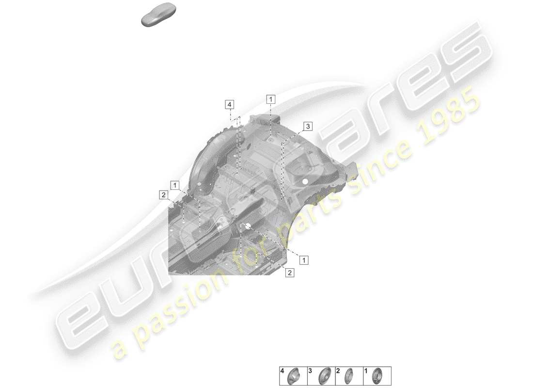 porsche 2019 (992-1) bouchons pour le corps schéma des pièces