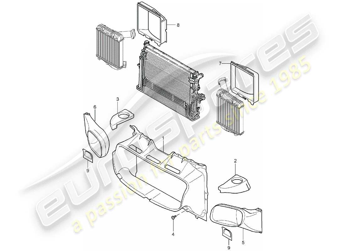 porsche 2003 (cayenne e1 9pa) diagramme des pièces du conduit d'air