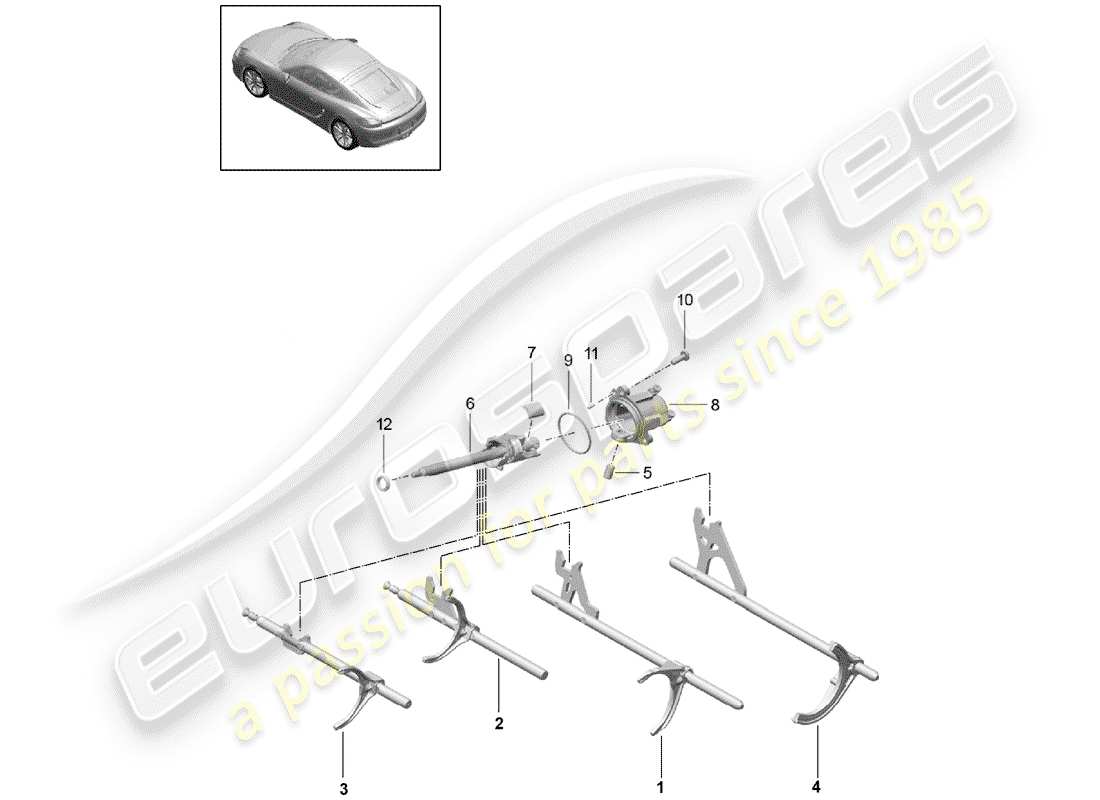 porsche 2020 (718 cayman) boîte de vitesses manuelle schéma des pièces