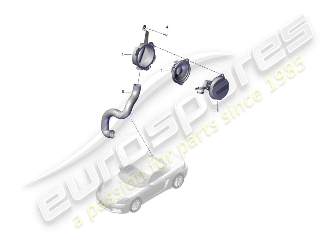 porsche 2018 (718 boxster) actionneur sonore pour système audio du moteur schéma des pièces