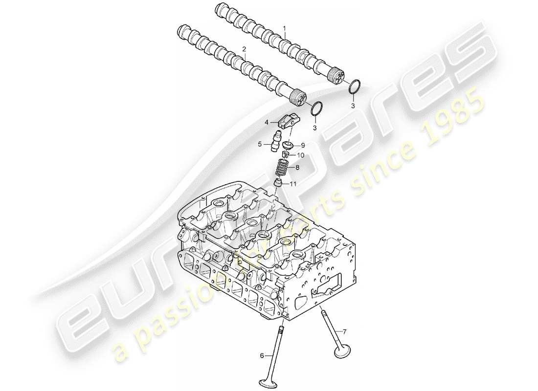porsche 2006 (cayenne e1 9pa) arbre à cames schéma des pièces